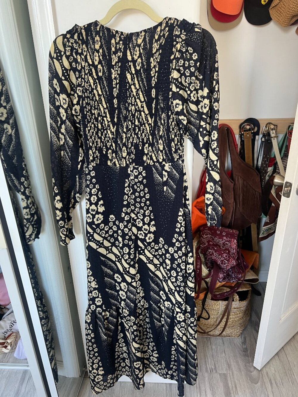 ba&sh | ollie ruffle-trimmed floral-print crepe maxi dress - XS - Picture 8 of 8